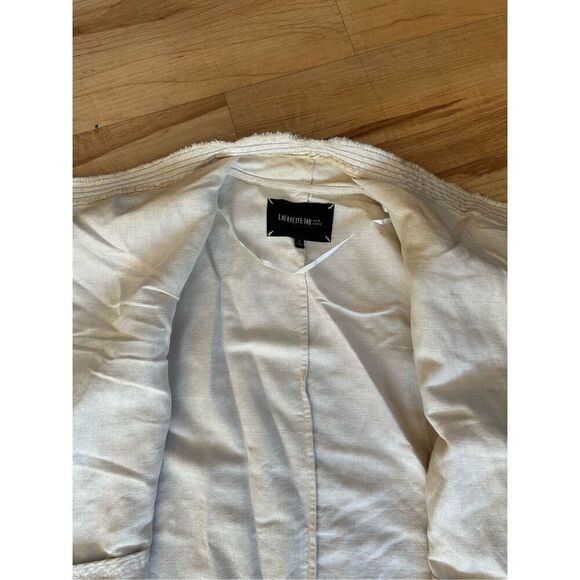 Lafayette 148 open front Jacket draped neck linen blend womens - Picture 6 of 12